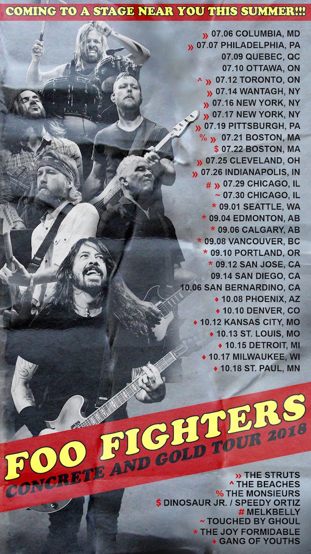 foo fighters tour openers