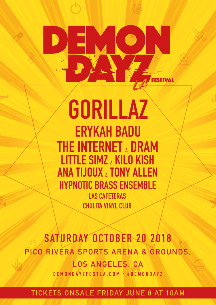 Gorillaz Demon Dayz Lineup Announced