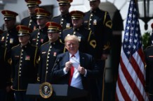 Trump Doesn't Know the Words to God Bless America at Eagles Rally