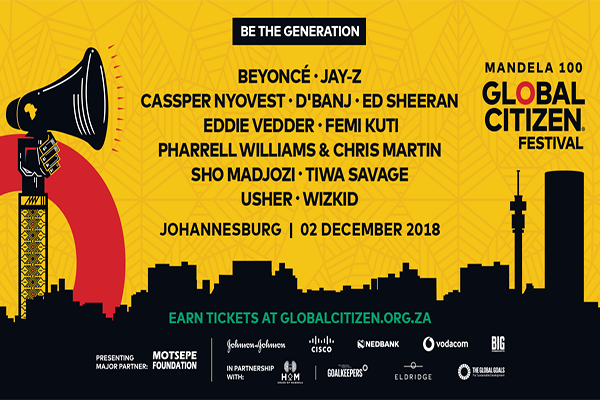 global citizen festival lineup mandela 100 2018 beyonce jay z ed sheeran