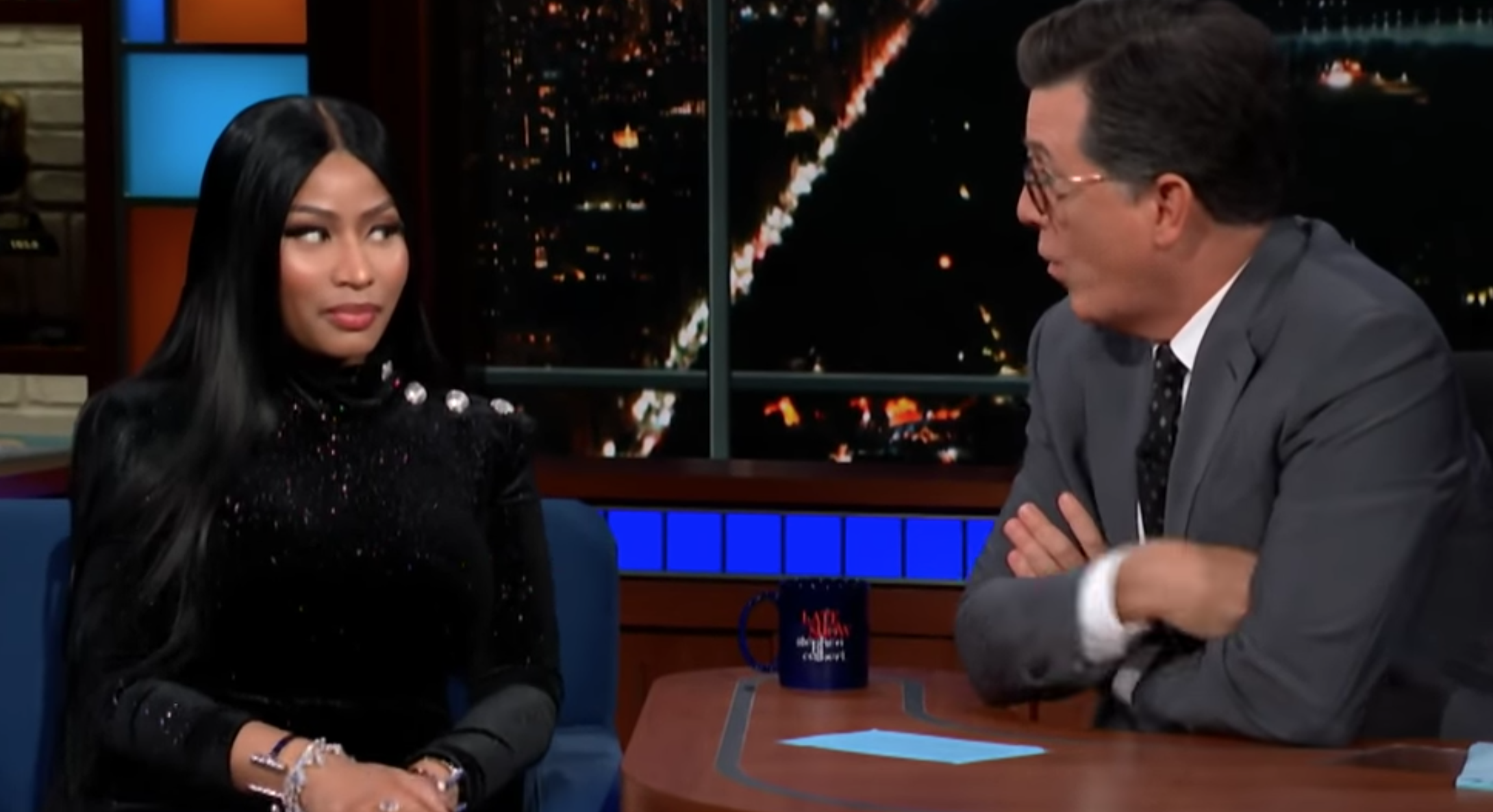 Nicki Minaj Talks Barbie Dreams On Colbert Watch