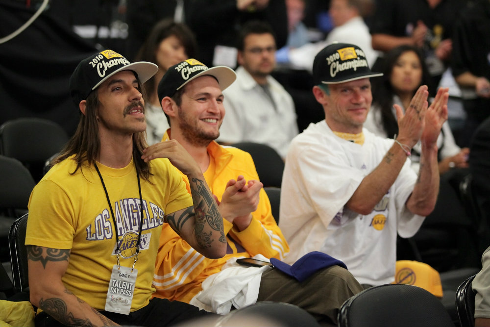 Anthony Kiedis, Flea, Josh Klinghoffer at NBA Playoffs 2010