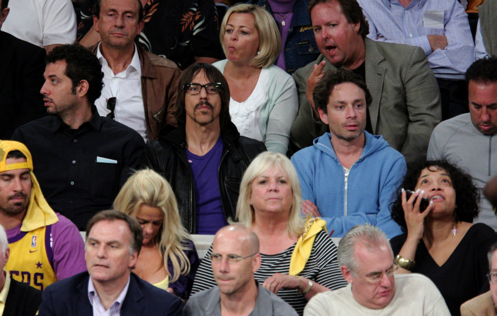 Anthony Kiedis and Chris Kattan at Lakers Game 2009