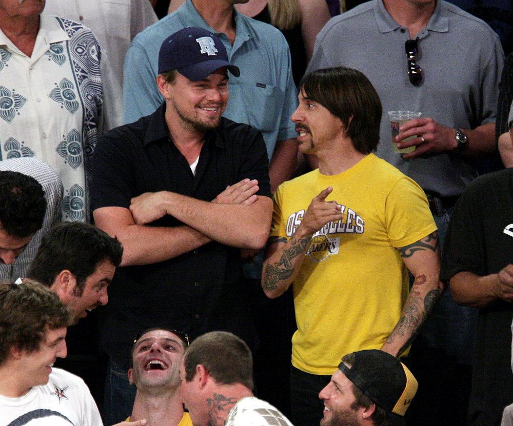 Anthony Kiedis and Leonardo DiCaprio at Lakers Game 2009