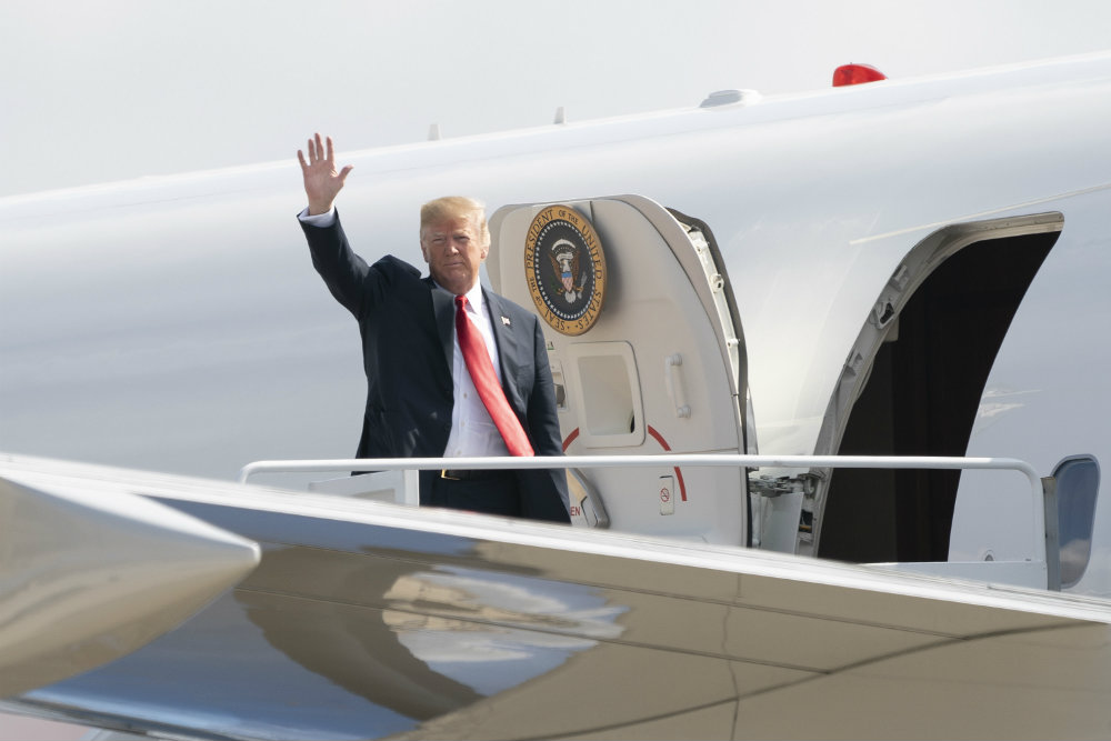 Donald Trump Climbs Air Force One Stairs with Toilet Paper Stuck to His Shoe