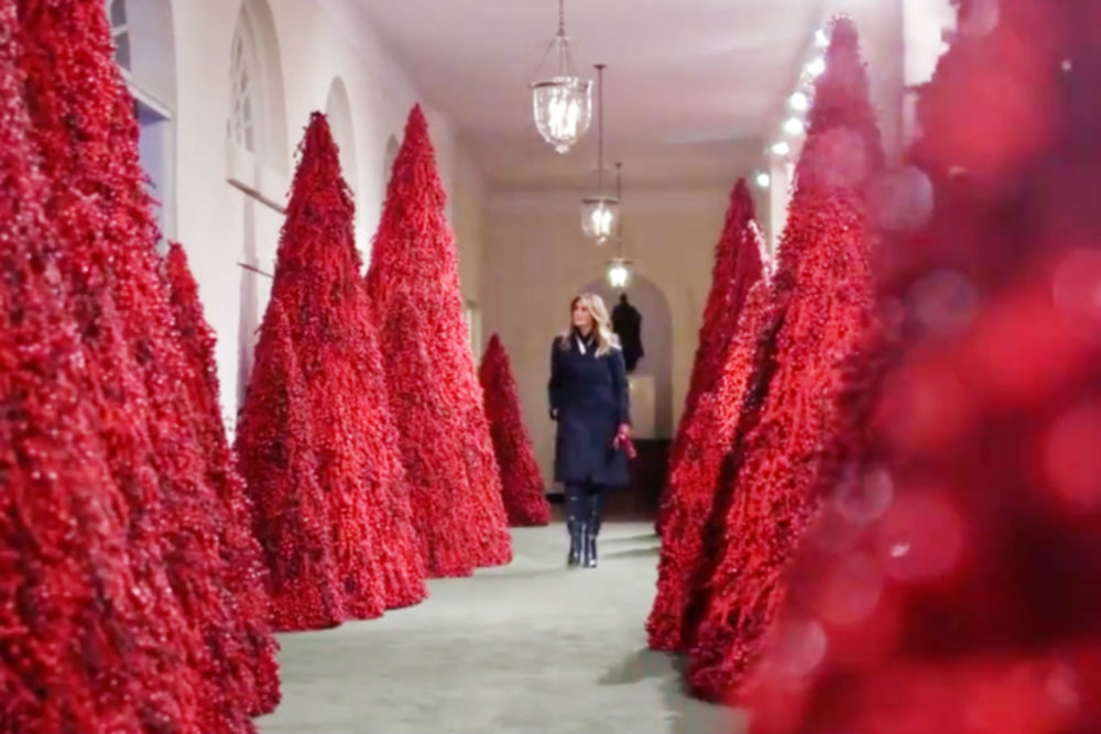 Melania Trump Unveils Creepy 2018 White House Christmas Decorations