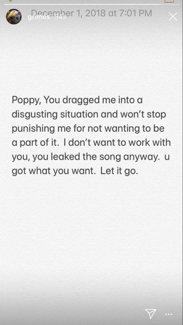 Grimes Responds to Poppy's 