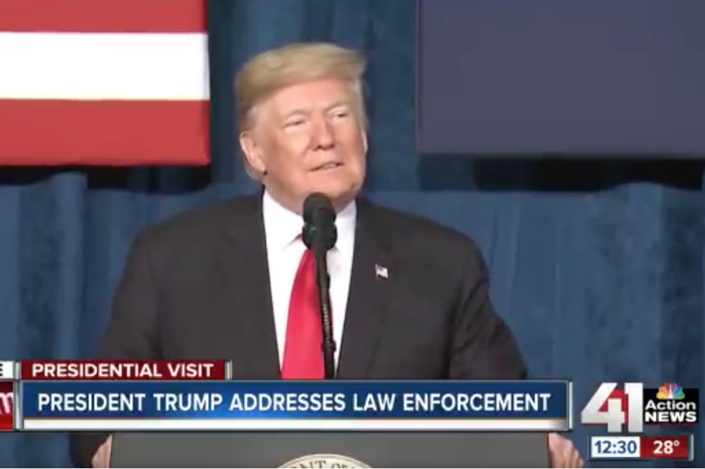 Trump Thinks He's in St. Louis While Addressing Kansas City Crowd