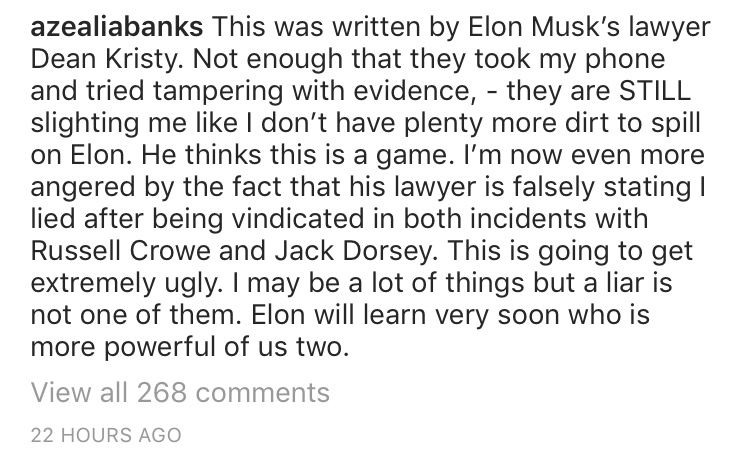 Azealia Banks Calls Out Elon Musk For Attempting to Discredit Her in Lawsuit