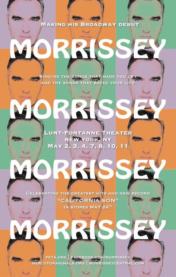 Morrissey Announces Week-Long Broadway Residency