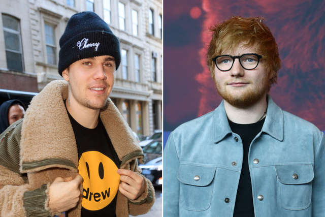Image result for justin bieber and ed sheeran