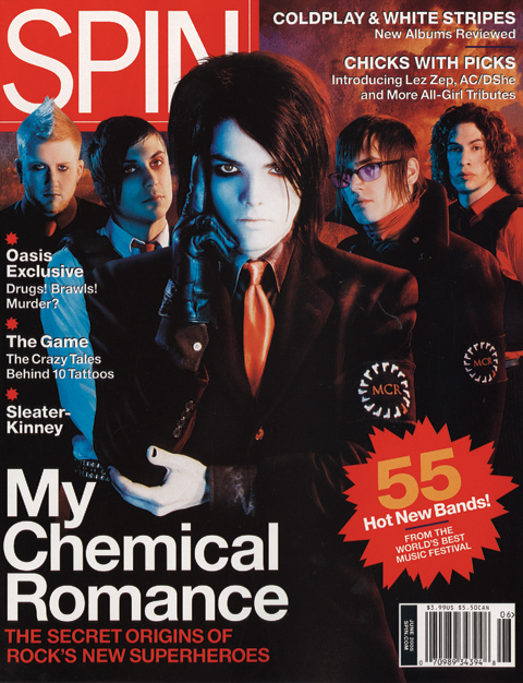 My Chemical Romance on the cover of SPIN, June 2005