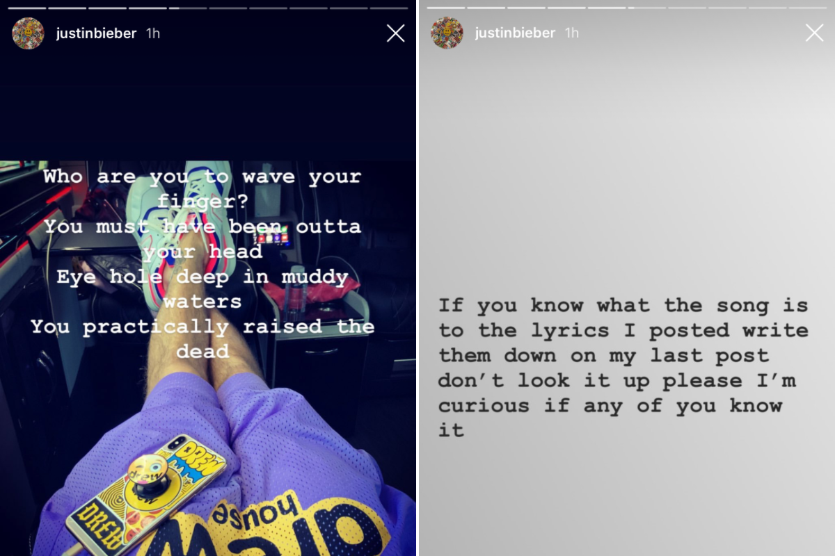 Justin Bieber Posts Tool Lyrics on Instagram