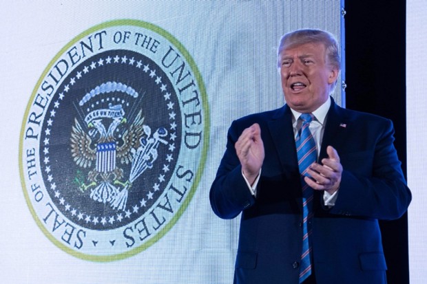 Trump Duped Into Speaking in Front of Fake Presidential Seal Calling Him a Puppet