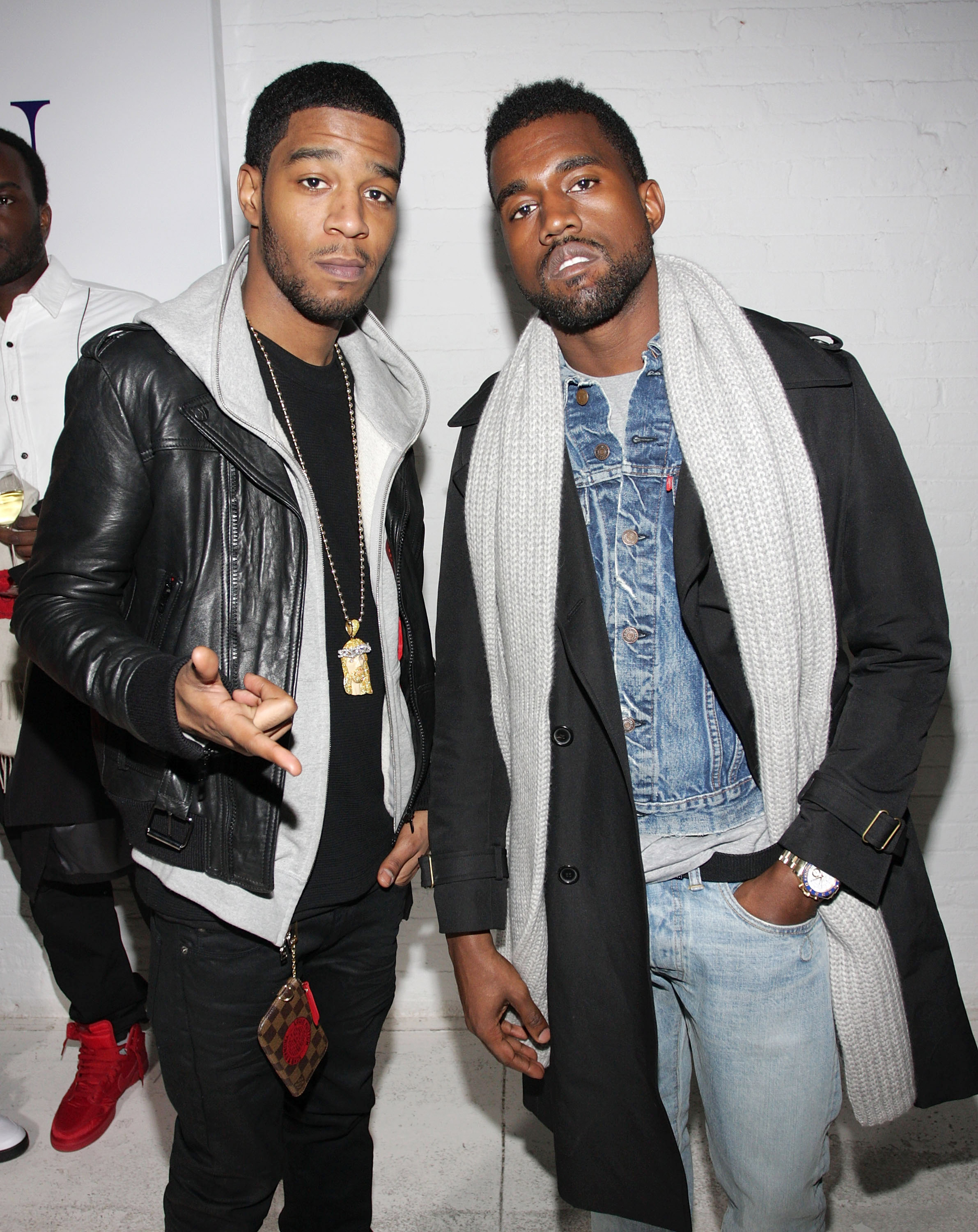 NEW YORK - FEBRUARY 16:  Kid Cudi and Kanye West attend the Michael Bastian presentation during Mercedes-Benz Fashion Week Fall 2009 at 637 West 27th Street on February 16, 2009 in New York City.  (Photo by Jerritt Clark/WireImage)