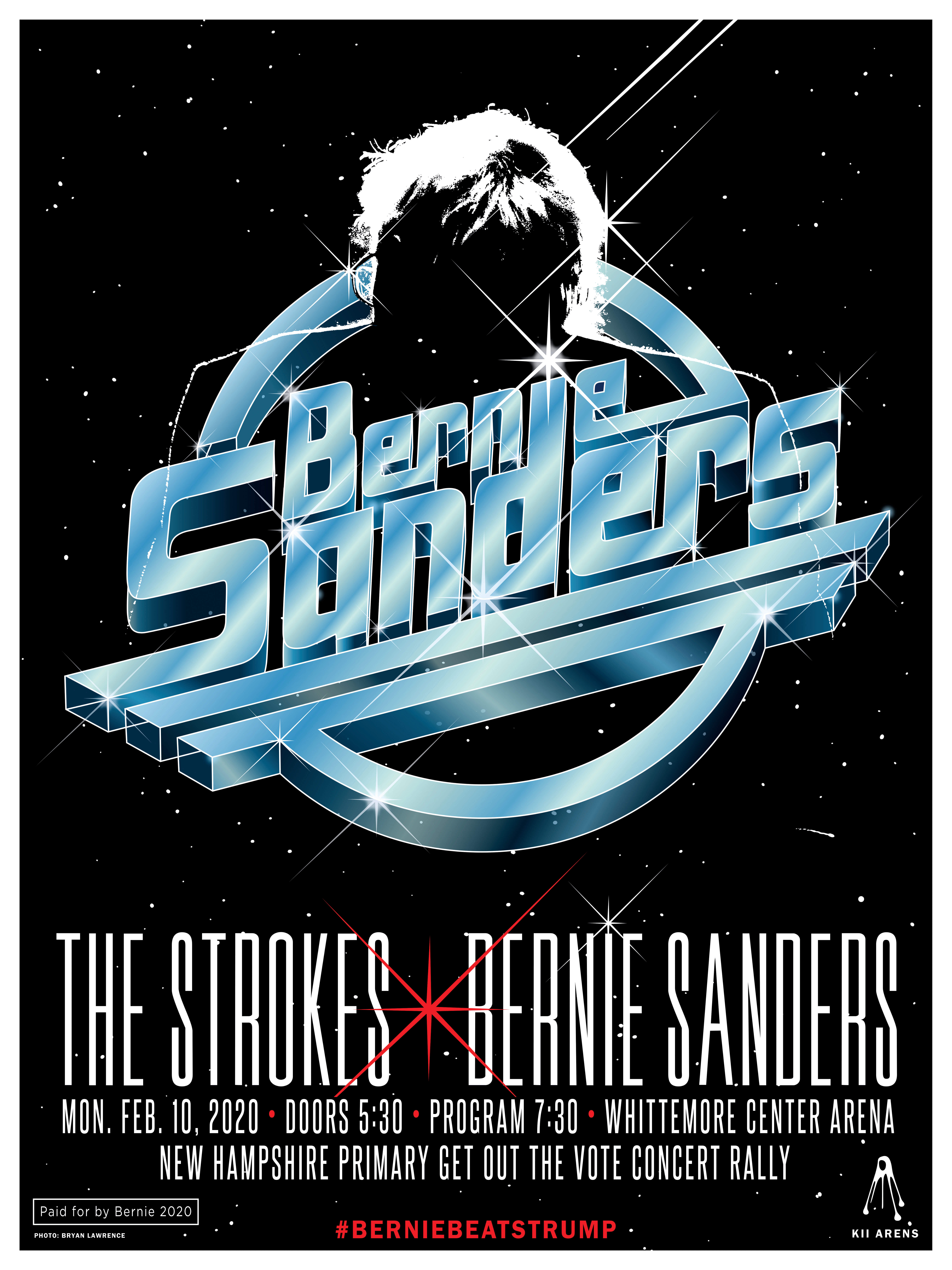 The Strokes concert for Bernie Sanders poster