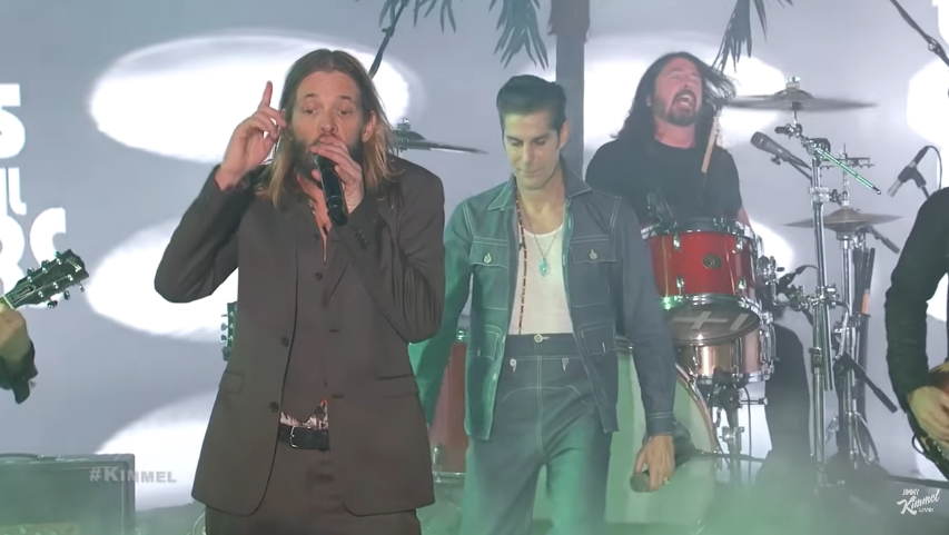 Taylor Hawkins, Perry Ferrell, Dave Grohl on Jimmy Kimmel Live