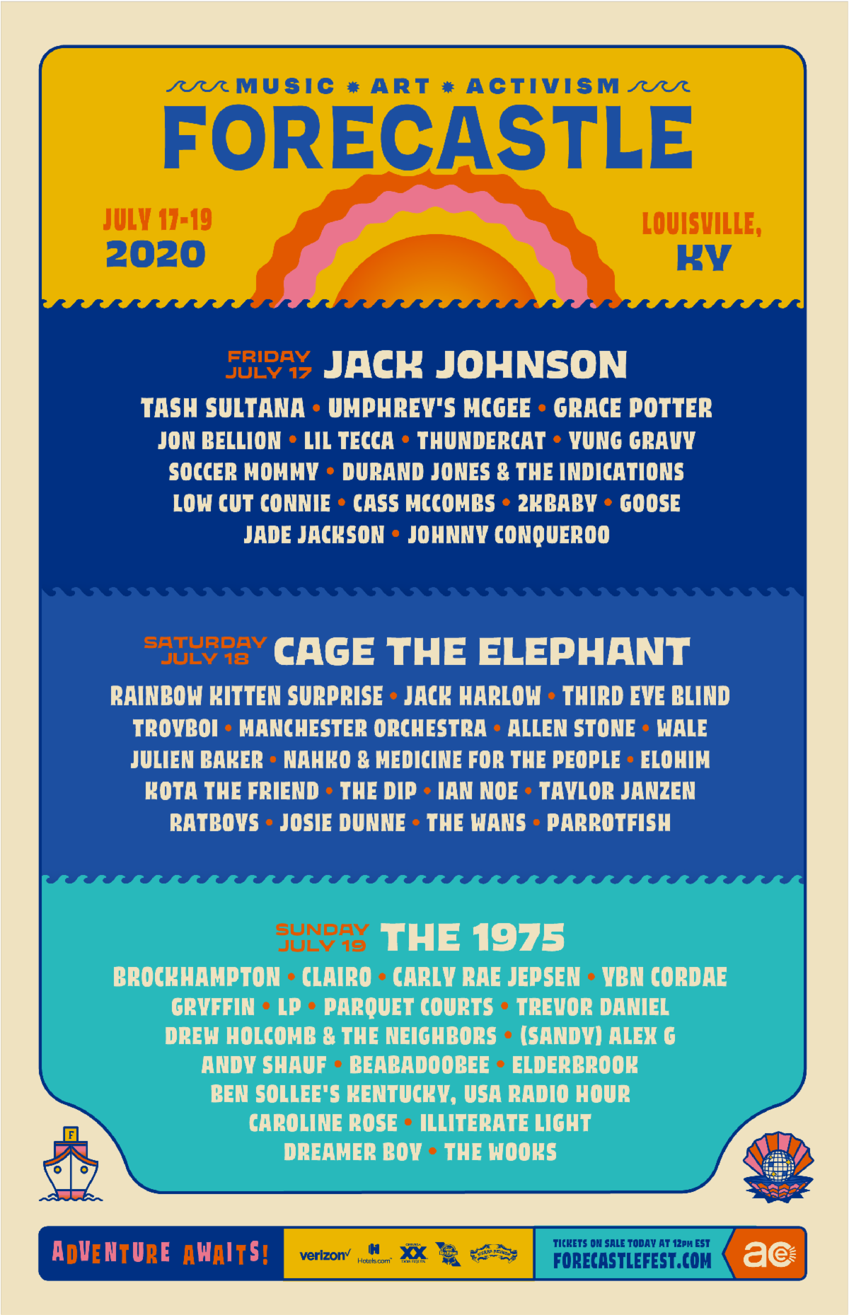 Forecastle 2020 lineup in Louisville