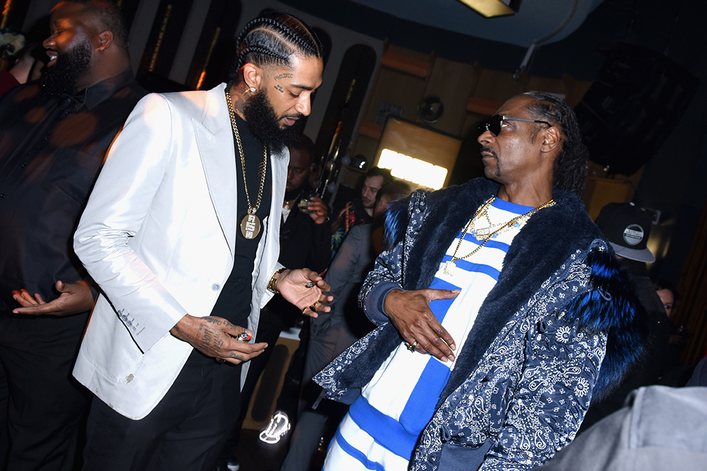 Nipsey Hussle and Snoop Dogg at 2019 Grammy Party