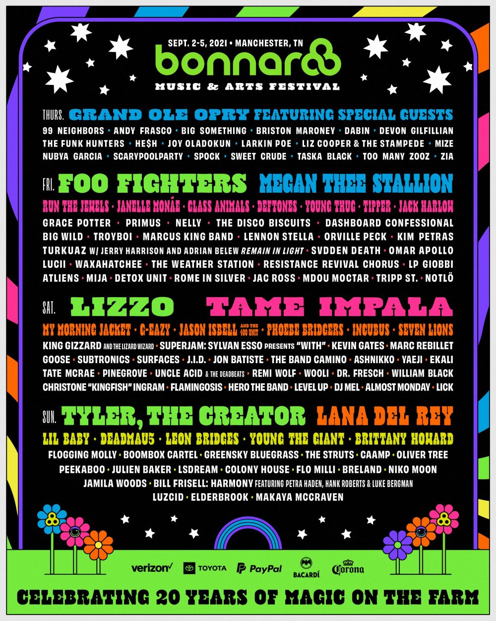 Foo Fighters, Tame Impala, Lana Del Rey, Tyler, the Creator Highlight Bonnaroo Lineup