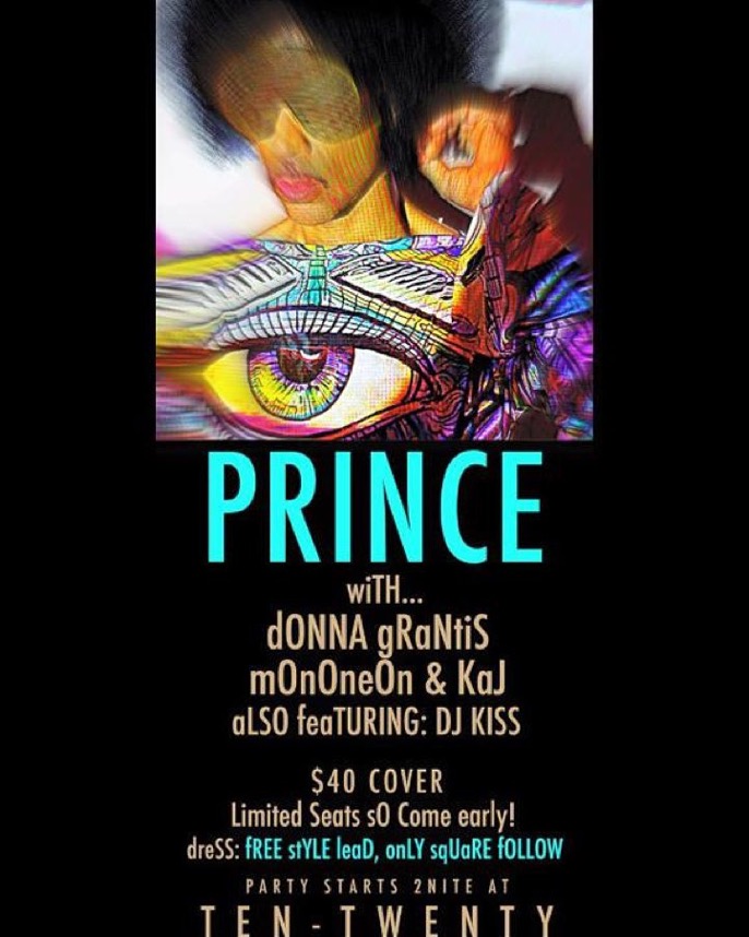 Prince Paisley Park October 2015 flyer