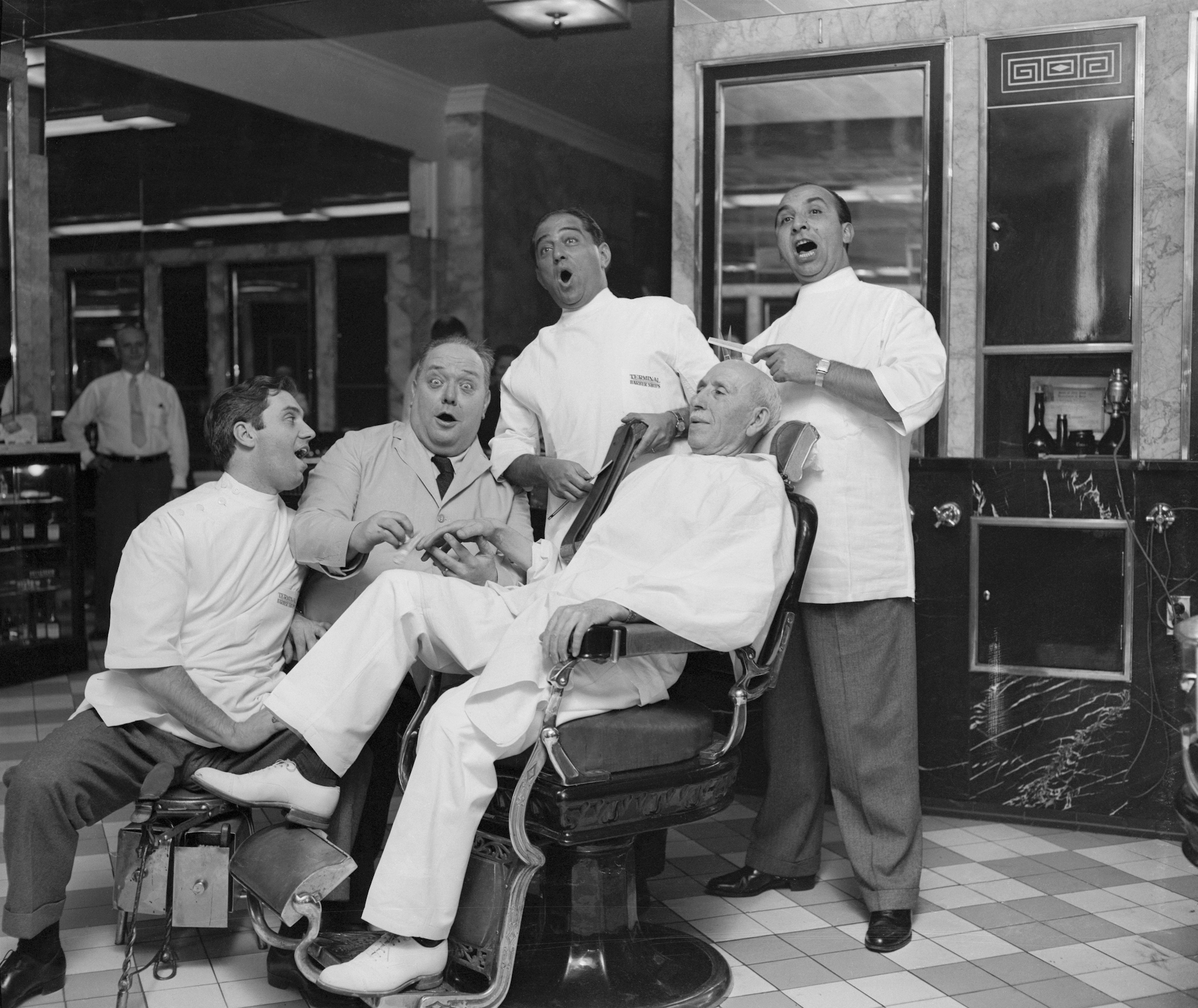 Met Quartet Servicing Barber Shop Owner