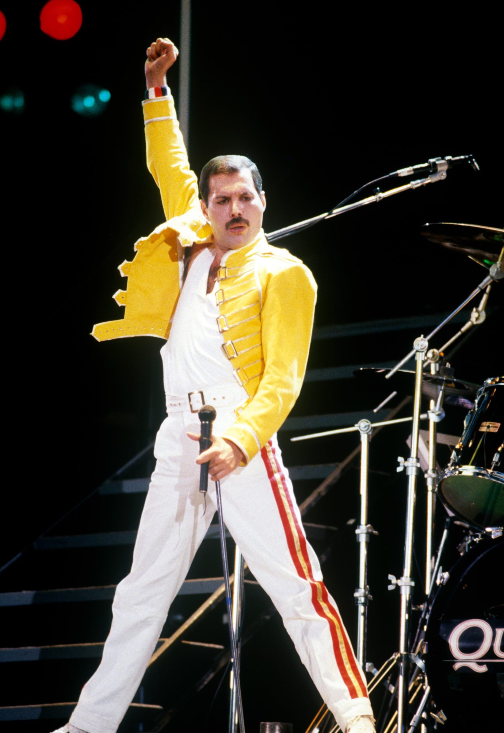 Freddie Mercury at Live Aid concert At Wembley Stadium