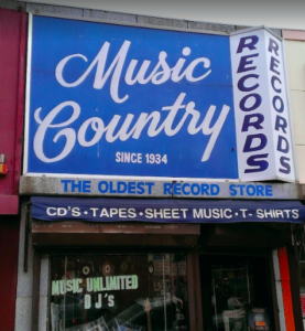 This is a photo of America's oldest record store. Music Country