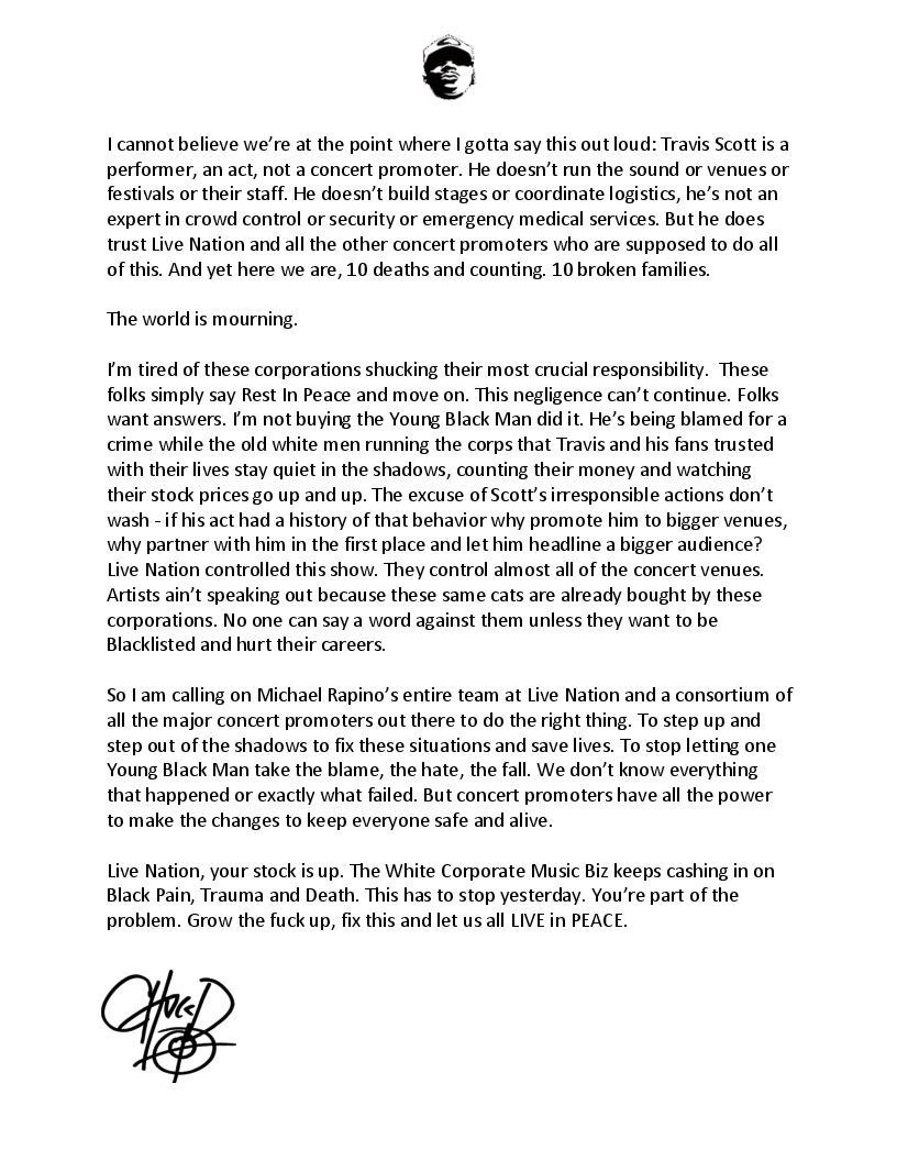 Chuck D Open Letter