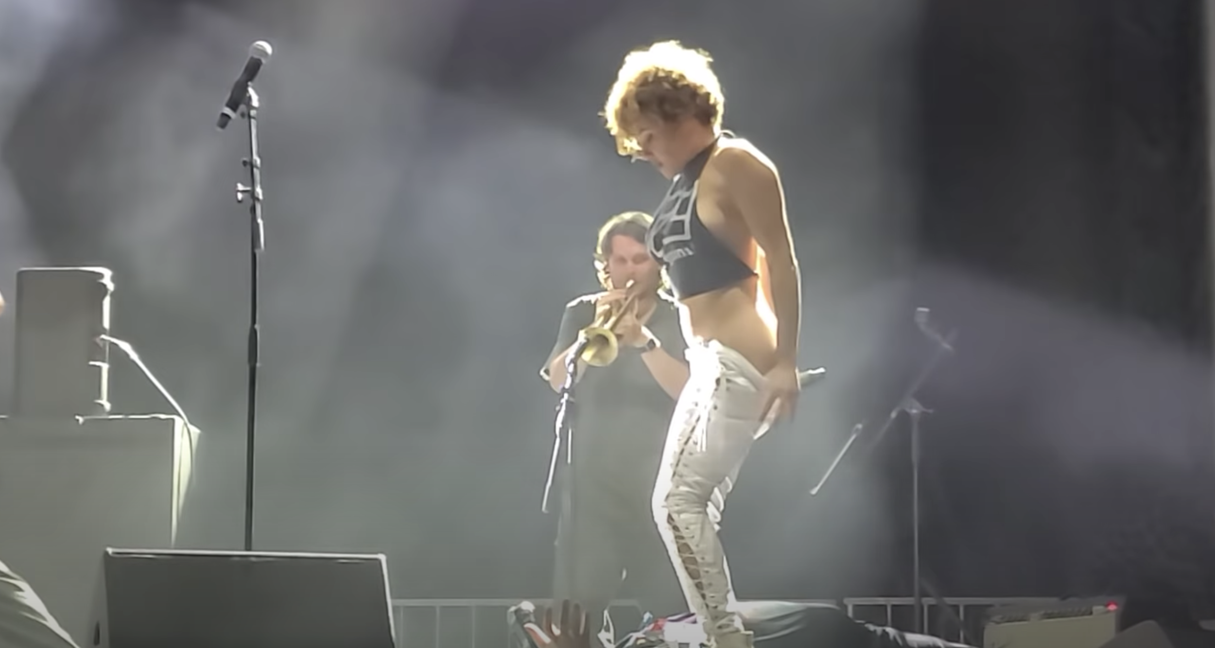 Pissing on stage