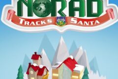 This is an image of Christmas music. Norad Tracks Santa album.