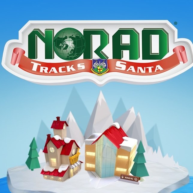 This is an image of Christmas music. Norad Tracks Santa album.