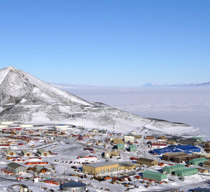 This is a photo of Antarctica. McMurdo Station