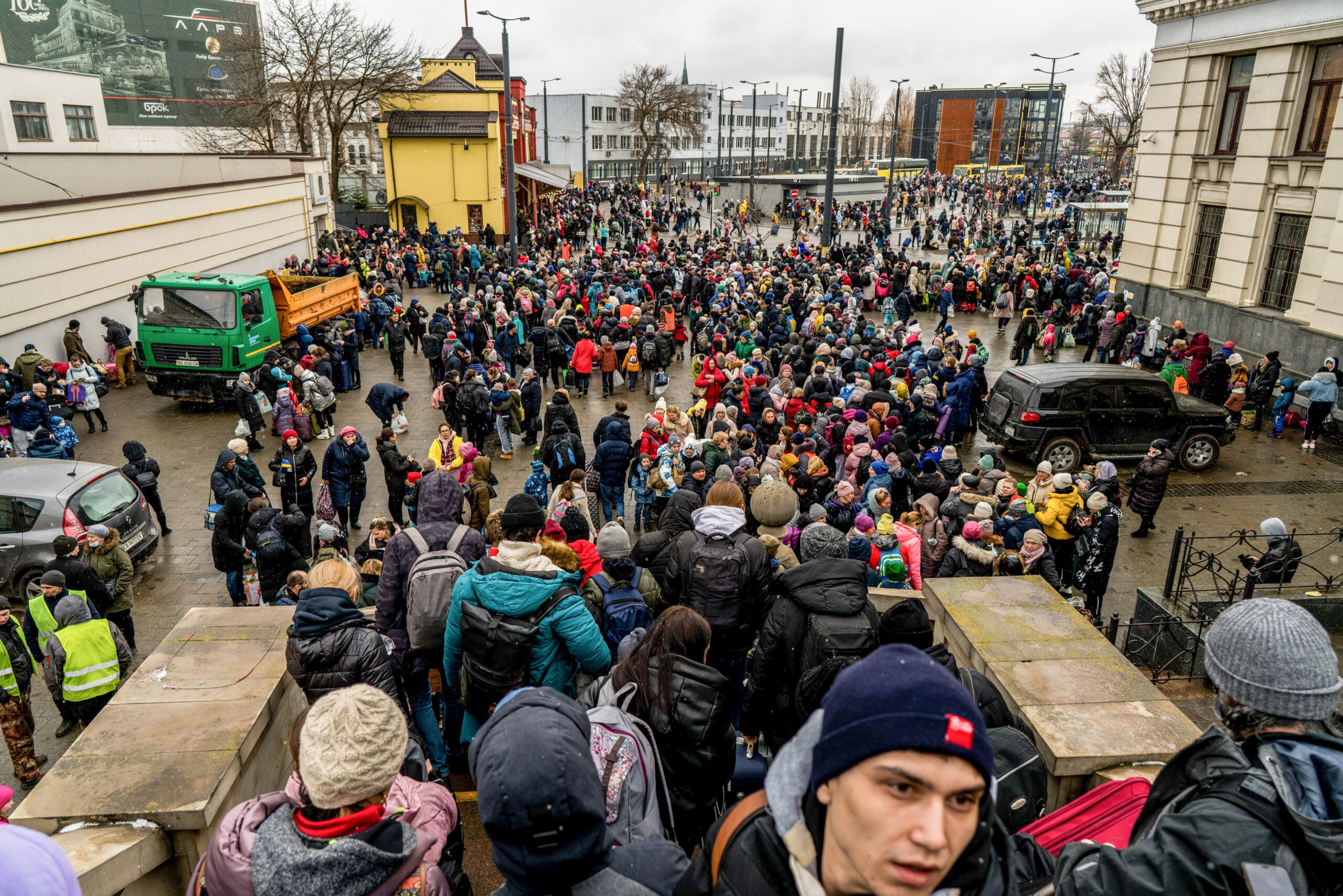 Refugees near Lviv