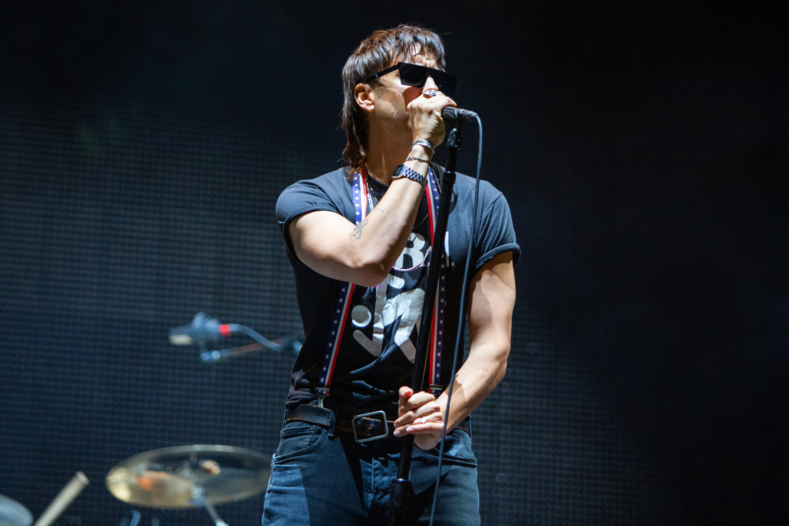 CHICAGO, IL - AUGUST 01:  Julian Casablancas of The Strokes performs at Lollapalooza 2019 at Grant Park on August 1, 2019 in Chicago, Illinois.  (Photo by Barry Brecheisen/WireImage)
