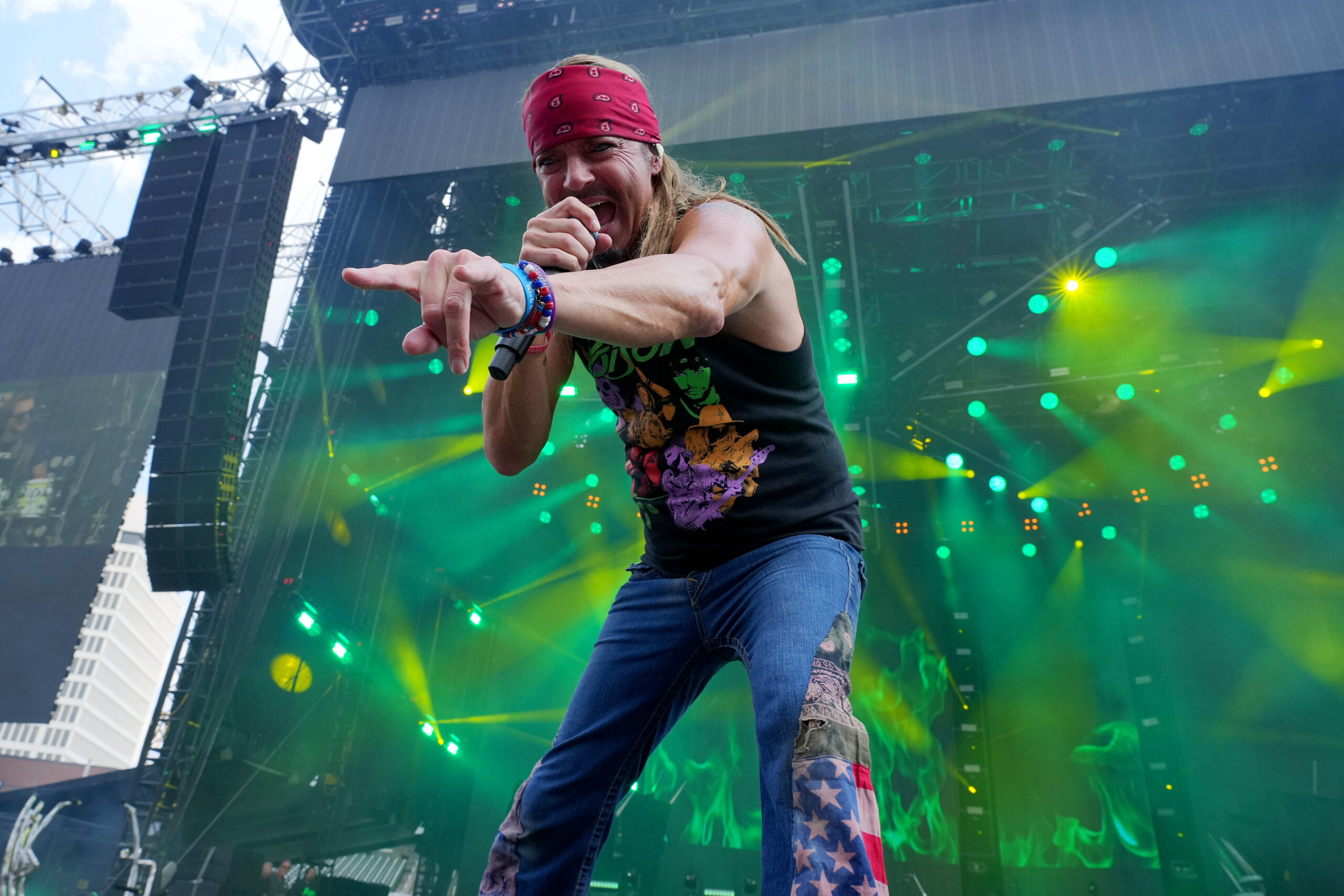 ATLANTA, GEORGIA - JUNE 16: Bret Michaels of Poison performs onstage (Photo by Kevin Mazur / Getty Images for Live Nation)