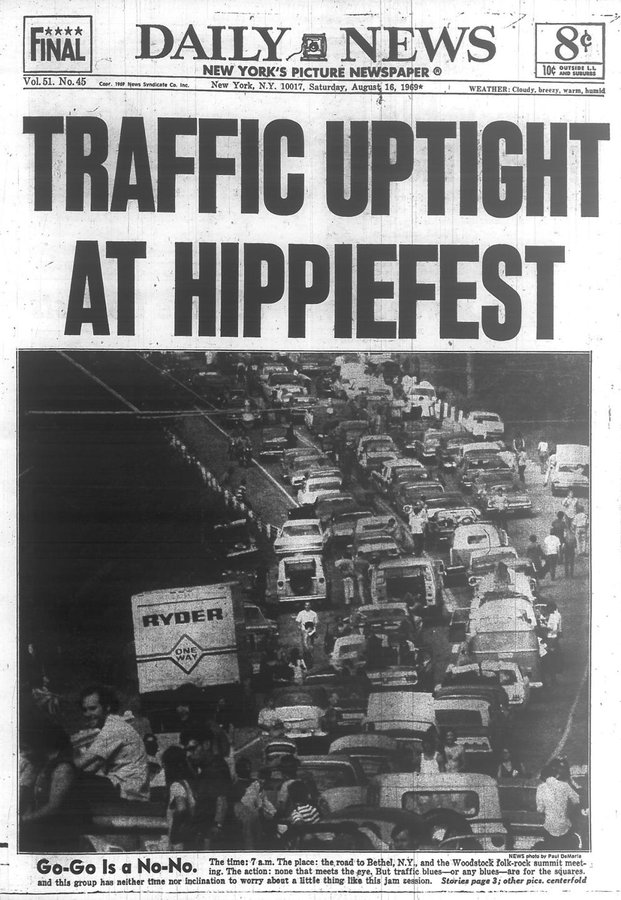 Woodstock. New York Daily News cover from Aug. 16, 1969.