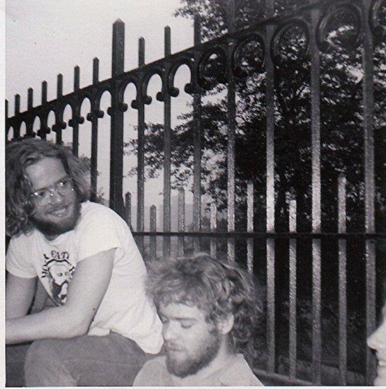 Woodstock. Writer Michael Klein and his twin brother outside High School for Music in 1969.