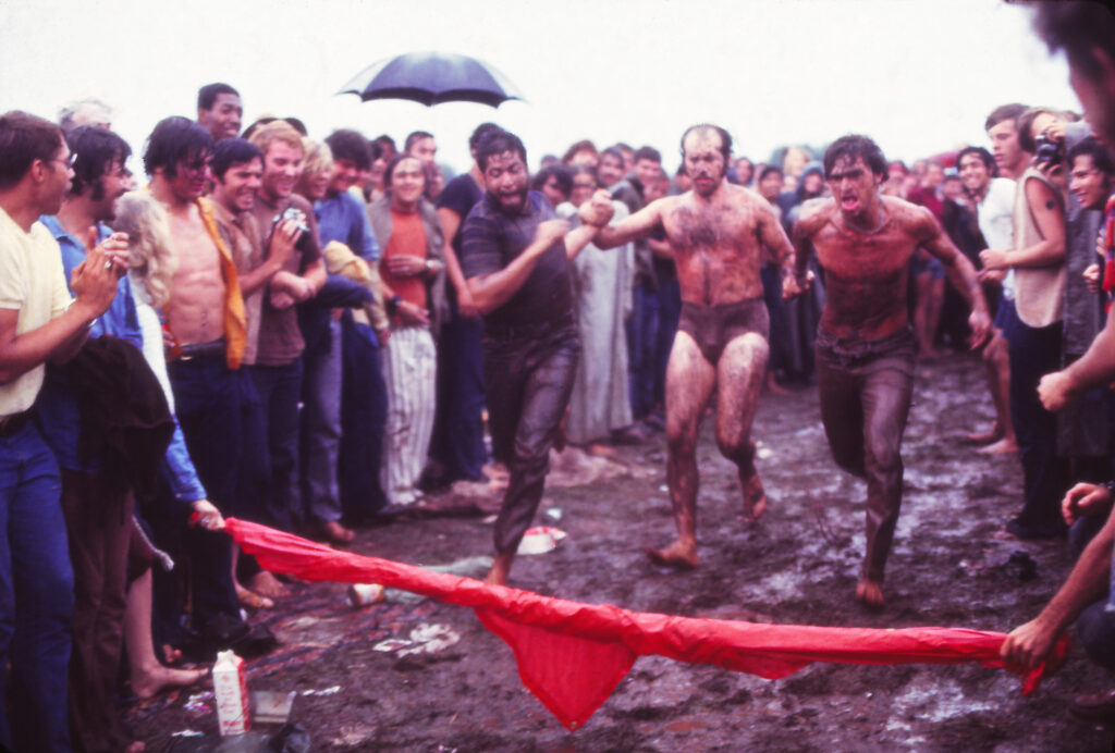 Woodstock. Mudslides at the Woodstock Music Festival