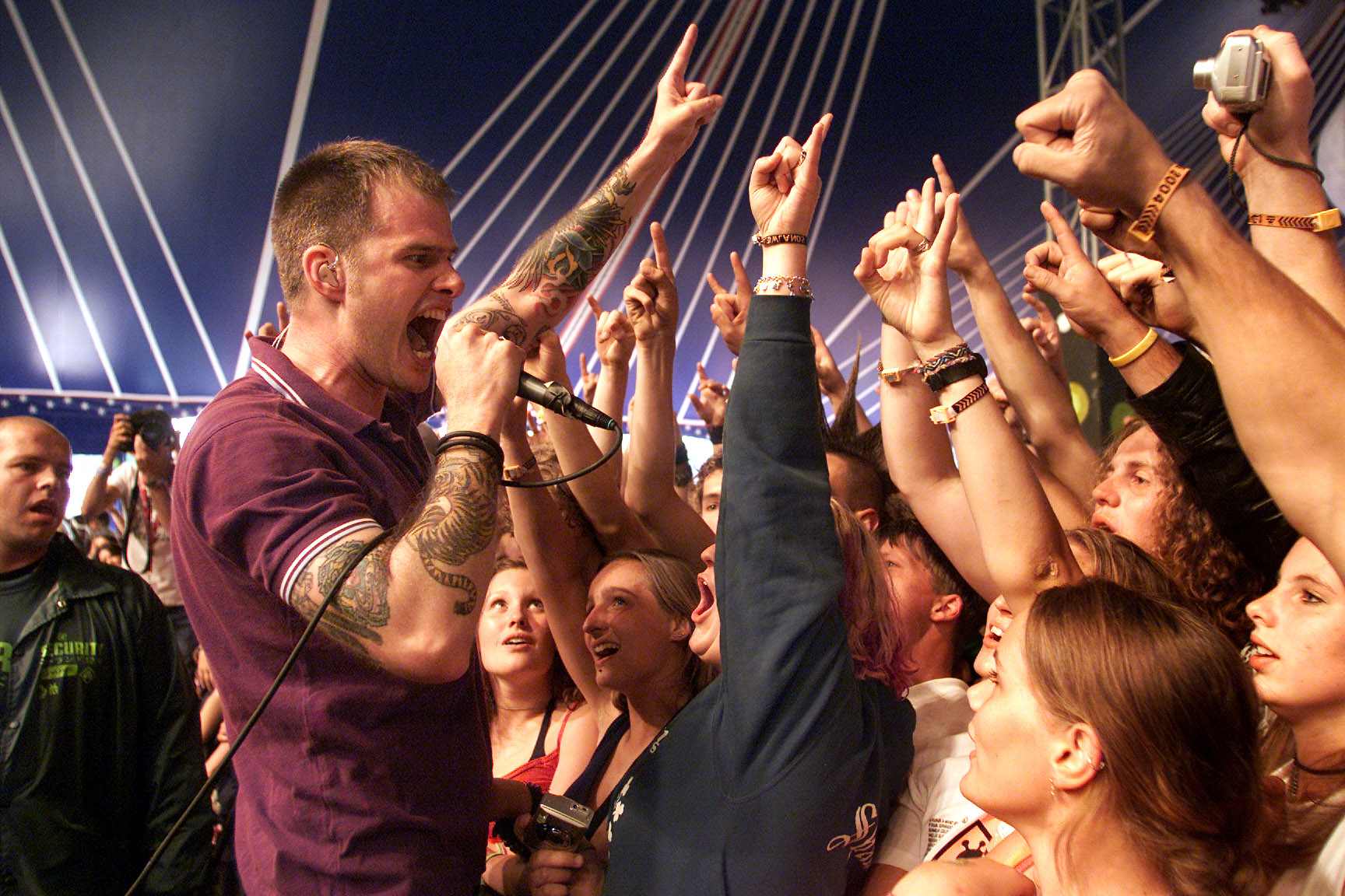 Ken Casey, lead singer of the Dropkick Murphys at a rally s…