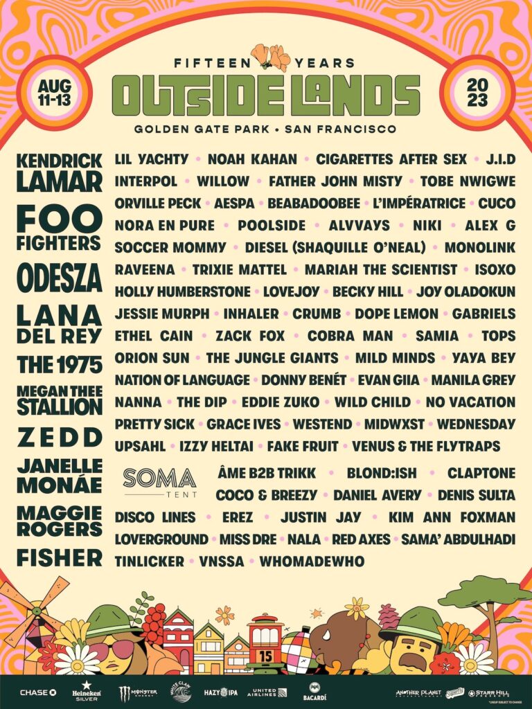 Outside Lands 2023 Foo Fighters, Kendrick Lamar Lead Lineup