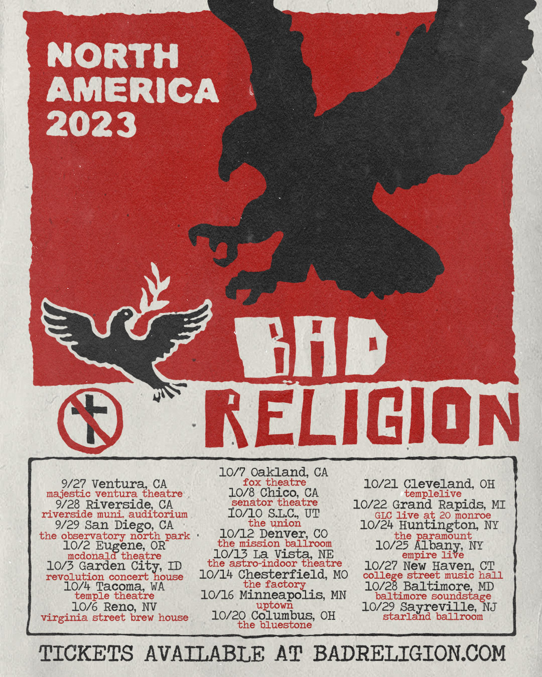 bad religion tour 2023 america