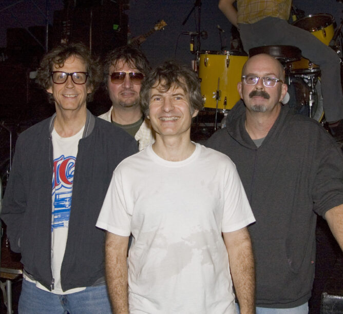 Chris Stamey, Peter Holsapple, Will Rigby, and Gene Holder of The dB's photographed at the Hideout in Chicago, October 17, 2005. (Credit: Ebet Roberts/Redferns/via Getty Images)