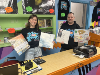 Mary Kate Sherer with St. Pete's Records owner Keith Wilson. (All photos credited to Charles Moss.)