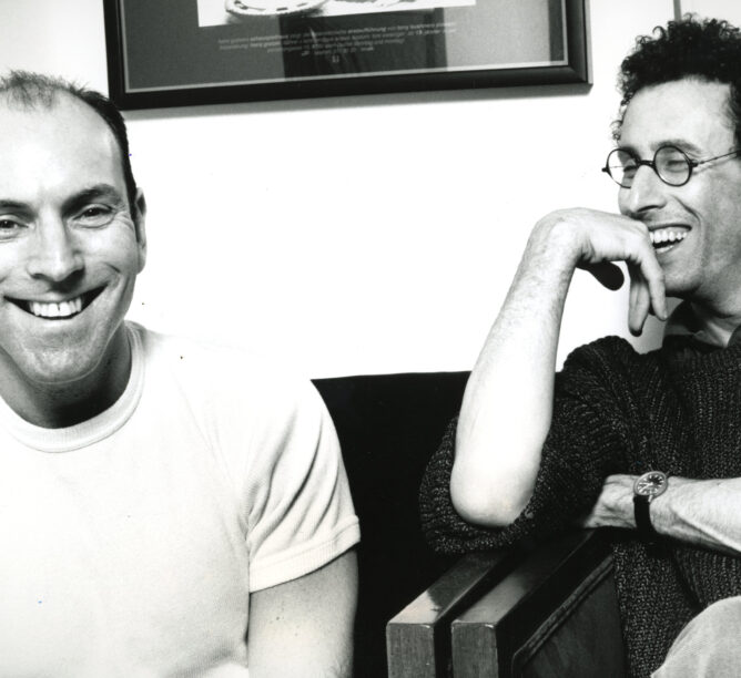 Ricky Ian Gordon with Tony Kushner. (credit: Jacqueline Kim)
