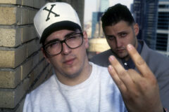 MC Serch (aka Michael Berrin) and Primeminister Pete Nice (aka Peter Nash) of 3rd Bass, May 7, 1991 in New York City. (Credit: Al Pereira/Getty Images/Michael Ochs Archives)