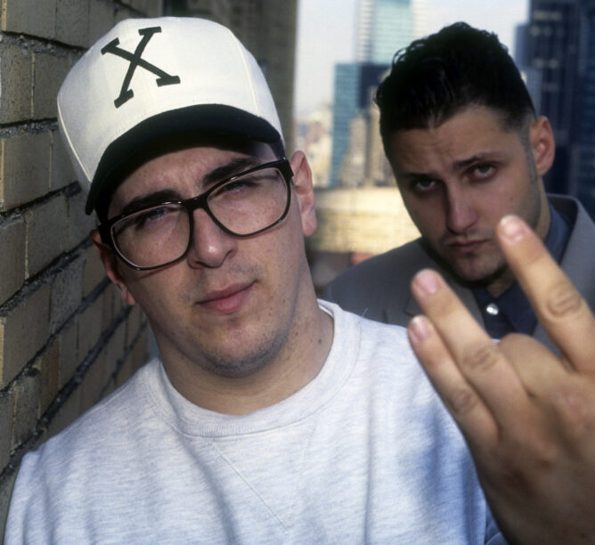MC Serch (aka Michael Berrin) and Primeminister Pete Nice (aka Peter Nash) of 3rd Bass, May 7, 1991 in New York City. (Credit: Al Pereira/Getty Images/Michael Ochs Archives)