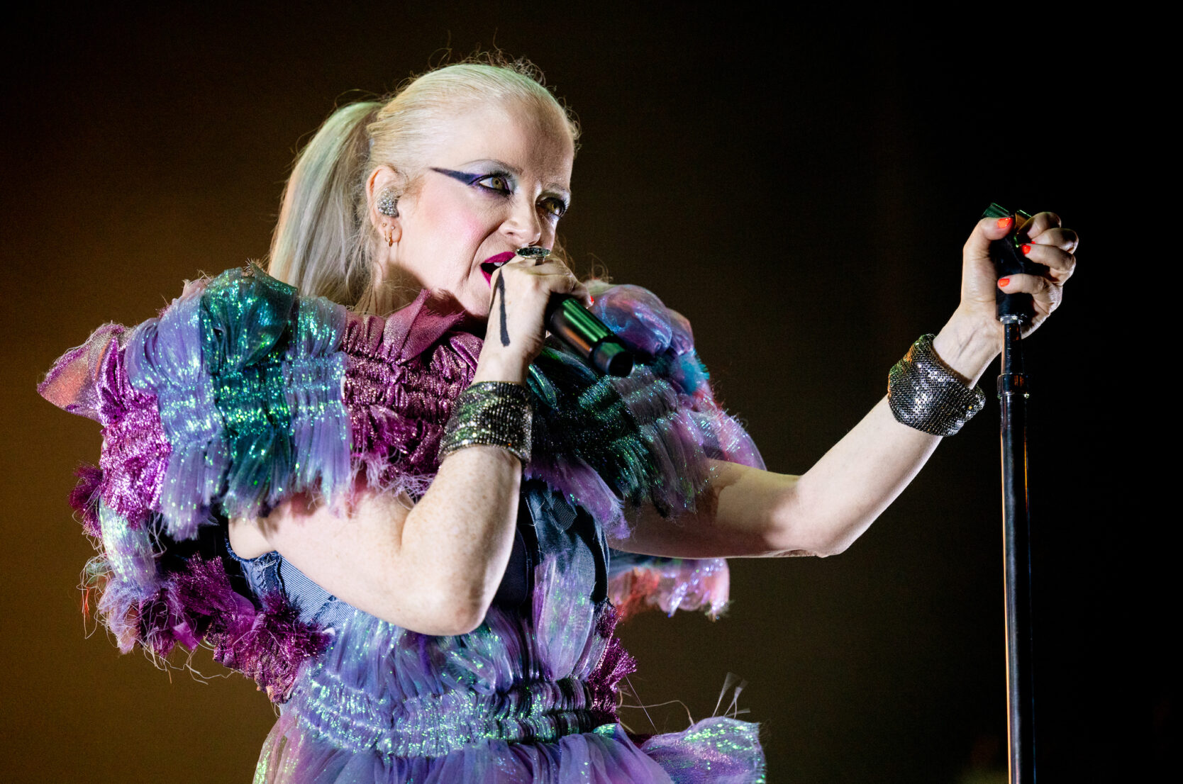 Shirley Manson of Garbage performs in Manchester, England. (Credit: Shirlaine Forrest/WireImage)