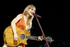 Taylor Swift performs onstage during "Taylor Swift | The Eras Tour" at Rogers Centre on November 14, 2024 in Toronto, Ontario.