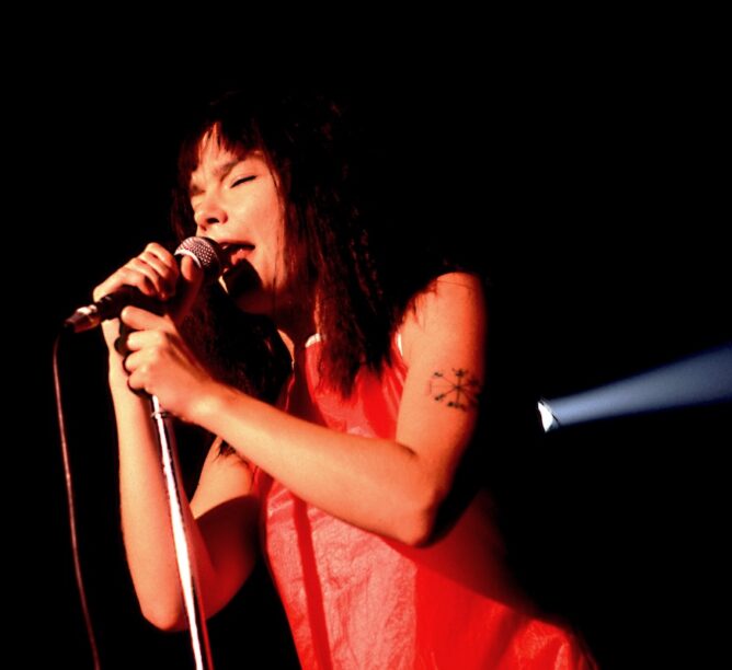 Bjork in concert in Chicago, Illinois on August 1st, 1995 (Credit: Paul Natkin/WireImage.com)